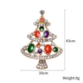 Golden Christmas tree brooch with colorful stones and white rhinestones, 43x30mm size - Multicolor Cabochon Stone Style (Christmas Tree 8)