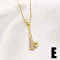 Collier pendentif batte et balle de baseball plaqué or 18k avec zircons brillants - E-Batte et Balle avec Pavé