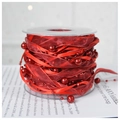 Red pearl chiffon ribbon roll for Christmas gift wrapping and DIY crafts decoration - Dark Red Pearl Ribbon (10m/Roll)