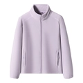 Women's lavender purple fleece jacket with standing collar and full zipper closure - M / Women's Light Purple