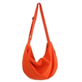 Vibrant orange large capacity oxford cloth crossbody bag with adjustable strap - Bright Orange