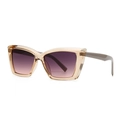 Modern champagne frame sunglasses with gradient purple lenses in a stylish cat-eye design - Champagne Purple Lens