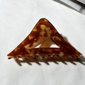 French tortoise shell triangle acetate hair claw clip for thick hair styling - Brown