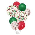 Christmas balloon set with red green latex and Feliz Navidad round foil balloons decor - Style 5-Red Green Gold Spanish Set