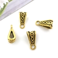 Set of four antique gold floral embossed connector beads for DIY bracelet jewelry making - 14329-Gold Celtic Knot