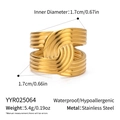 Verstellbarer Ring mit Wellendesign und 18K Goldbeschichtung aus Edelstahl - Mehrschichtiger Wellenstil (YYR025064)