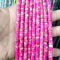 Macro shot of rose pink marble textured disc beads for DIY jewelry making accessories - Imperial Jasper 13