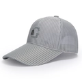 Casquette de baseball respirante en mesh gris clair pour homme avec longue visière - Réglable / Gris clair