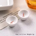 Close-up of miniature blue and white floral pattern resin bowls for DIY dollhouses - Small Bowl - Koi Pattern