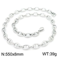 Collier à maillons marins en acier inoxydable argenté poli, 550 mm de longueur - Argent-550x8mm(KN228506-Z)