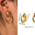 Gold Rhombus Intertwined Earrings ZJGE0712