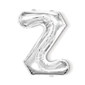 Silver foil alphabet balloon in letter Z shape with metallic luster for party decor - 16-inch Silver Slim Letter Aluminum Foil Balloon (z)