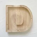 Letter D shaped oak wood money box with transparent acrylic cover measuring 18cm by 18cm - Letter D