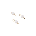 Perlina bianca da 4mm con anello d'oro per gioielli fai-da-te e accessori per orecchini - Conchiglia d'Acqua Dolce Bianca (4mm, 5 Pezzi/Confezione)