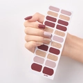 Kit de faux ongles complets bordeaux, rose et paillettes dorées avec modèle de main - Style Pailleté Or Rose Rouge Vin (SS002)
