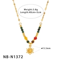 Detailed specs of sun pendant beaded necklace with 40+5cm length and 3.8g weight - Beaded Sun Pendant Style (NB-N1372)