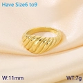 Golden irregular stripe texture croissant ring, 11mm width in size 6-9 range - US 6 / Gold Wide Spiral Style (KR111580-GC) / Gold