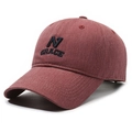 Vintage dark red cotton baseball cap with embroidered N and GRACE lettering - Burgundy