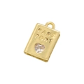 Creative gold passport pendant charm with heart crystal in minimalist ins style - VD1684 Gold Zircon Passport
