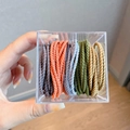 Set di elastici per capelli a spirale colorati in una scatola quadrata chiara - Confezione in scatola / 11# Colori Scuri (50 Pezzi/Scatola)