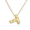 Collana placcata oro con ciondolo a lettera T e pavé di zirconi luccicanti - Lettera T