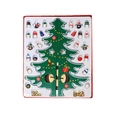 DIY Green Wooden Christmas Tree Set with Hand-Painted Mini Figurines and Ornaments - Y1072/Large 3-Piece/Green/25.8*31.2*3.5CM