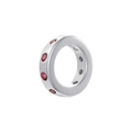Vue détaillée de l'entretoise en argent avec cristaux rouges pour la fabrication de bijoux - Plaqué Platine Zirconium Rose Rouge