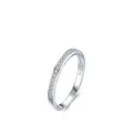 Elegant 925 sterling silver crown ring featuring a row of shimmering zircon stones - US Size 5 / Silver Pave Eternity Ring (RHR312B)