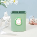 Mint green desk organizer with double slots and avocado clock cartoon design - Avocado