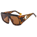 Gafas de sol cuadradas de carey con lentes marrones y detalles dorados - Leopardo / Marrón