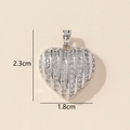 Silver heart pendant with sparkling cubic zirconia measuring 2.3 cm in height and 1.8 cm in width - 0228-28/Silver Multi-row Zirconia