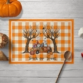 Halloween truck linen placemat with pumpkins and ghosts featuring Trick or Treat design - Style 12-Encrypted Linen / 30*45cm(32g)