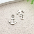 Silver anchor alloy pendants for DIY nautical jewelry making and bracelets - Simple Ship Anchor