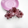 Deep purple floral hair claw clip made of glossy resin with a stylish 11.5cm design - Large 11.5CM / Sauce Red