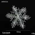 White wire-wound snowflake Christmas tree ornament with iridescent texture, 12.5cm size - 12.5CM Snowflake 3 Pieces/Pack