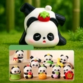 Panda blind box collection featuring 8 regular and 1 hidden figure in diverse poses - -335 Energetic Panda / Full Set (8pcs)