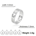 Spider hollow pattern stainless steel ring for men with 6mm width and 3D metallic finish - US 8 / Steel