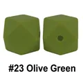 Perla in silicone 17mm ottagonale verde pisello #23 per massaggiagengive fai-da-te - 23# Verde Pisello