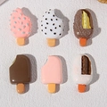 Set of 6 realistic resin mini popsicle charms for DIY phone cases and craft projects - 6-Piece Set / Multicolor