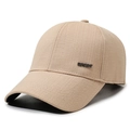 Khaki heren baseballpet met SPORT metalen logo en getextureerde zonbescherming - Verstelbaar / Khaki