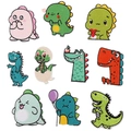 Set of 10 cute cartoon dinosaur embroidered patches for DIY clothing decoration - 10-Piece Set (One of Each)