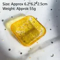 Handmade yellow citrine resin bowl with gold flakes for jewelry storage, size 6.2cm - Square / Yellow Citrine