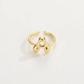 Polished 18K gold letter A adjustable ring with a smooth metallic finish for women - Gold Ring A