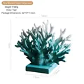 Adorno de coral de resina azul lago con base cuadrada, altura 15 cm y anchura 18 cm - Pequeño / Azul lago