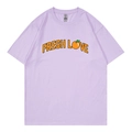 Lavender Sturniolo Triplets Fresh Love t-shirt with orange graphic print for summer - Lavender