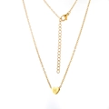 Collier avec pendentif cœur doré gravé de la lettre H sur une fine chaîne maille forçat - Lettre H / Or