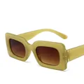 Retro square jelly green frame sunglasses with tea gradient lenses for hip hop style - Jelly Green Frame Tea Lenses