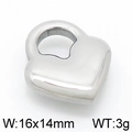 Polished stainless steel heart-shaped pendant, 16x14mm DIY jewelry accessory for necklace - Steel (KLJ4932-Z)