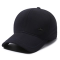 Berretto da baseball termico blu scuro per uomo con protezione per le orecchie - Etichetta Lettera / Blu Notte