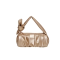 Mini ruched cloud bag with knotted handle in champagne gold metallic finish - Gold